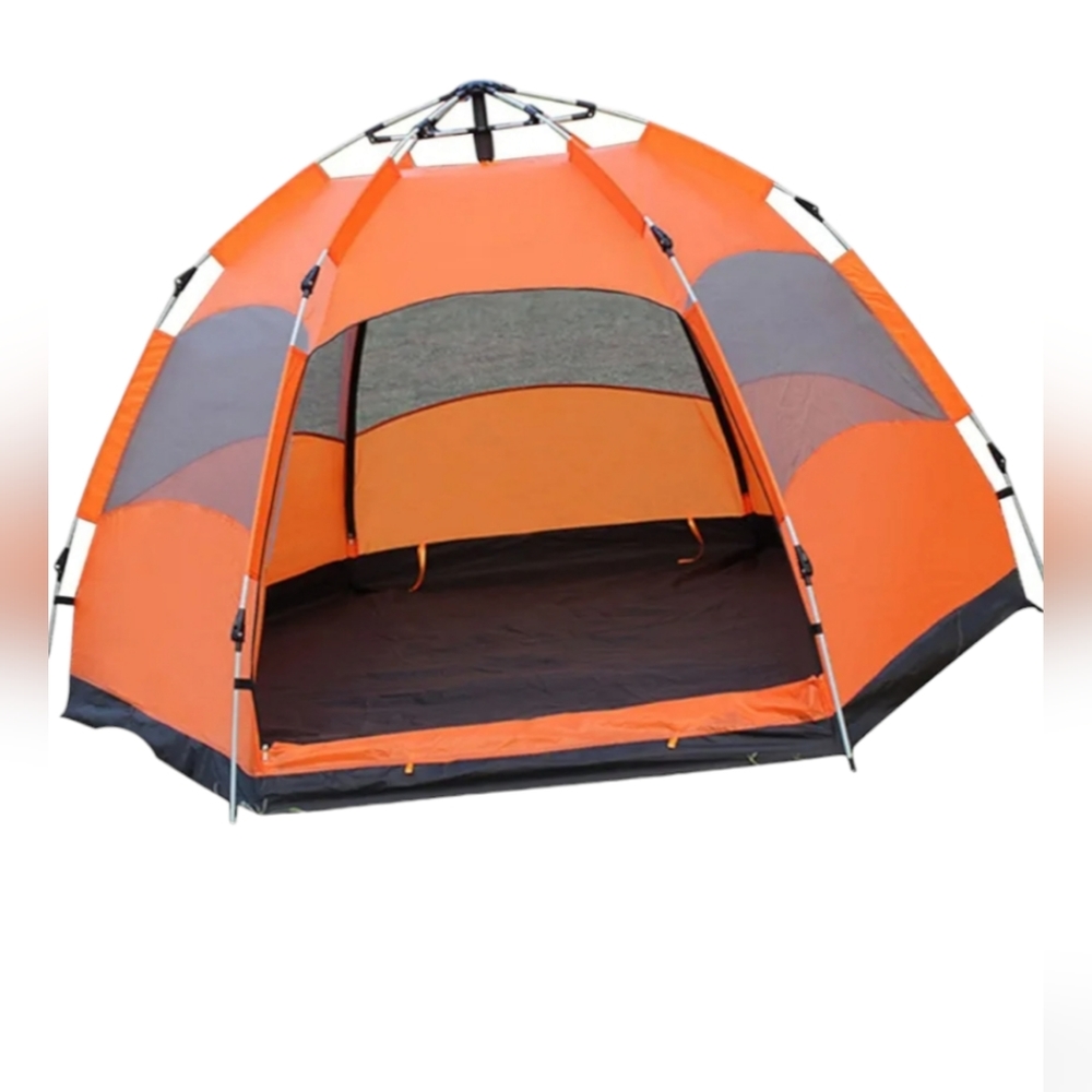 Double layer waterproof Summer camping tent orange color